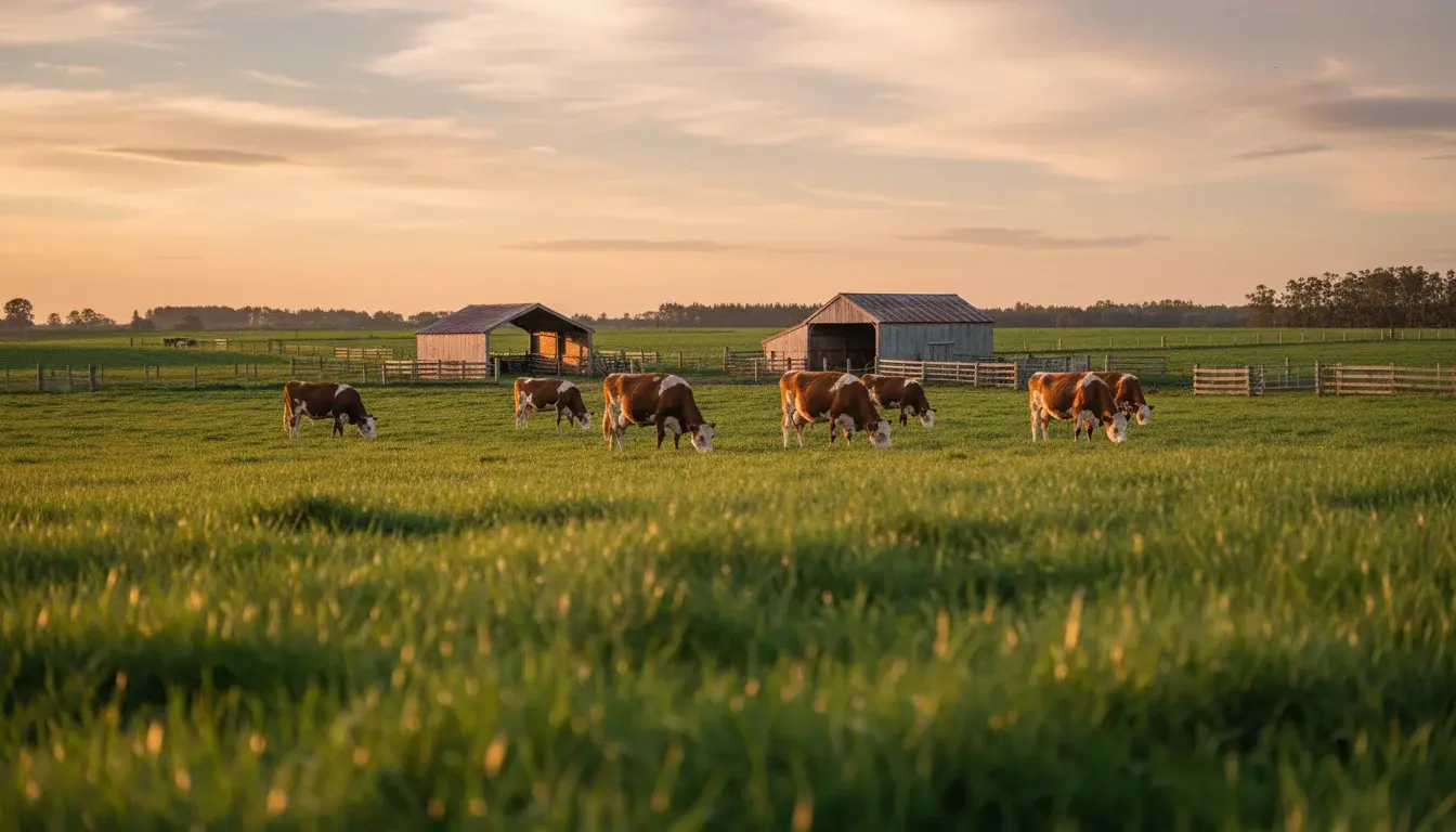 Grazing cows